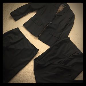 Ideology suit, including blazer, pants, and skirt